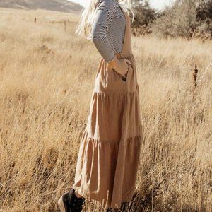 Bib Front Pleated Prairie Dress NWT